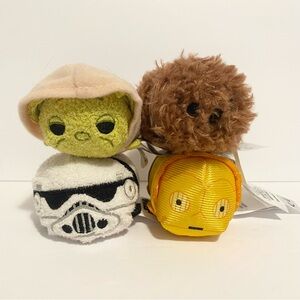 Disney Tsum Tsum Plush Star Wars Lot of 4 Mini Stuffed Animal Toy Toys 3”